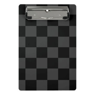 Classic Modern Black & Smoky Black Chequerboard  Mini Clipboard