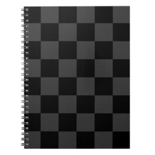 Classic Modern Black & Smoky Black Chequerboard Notebook