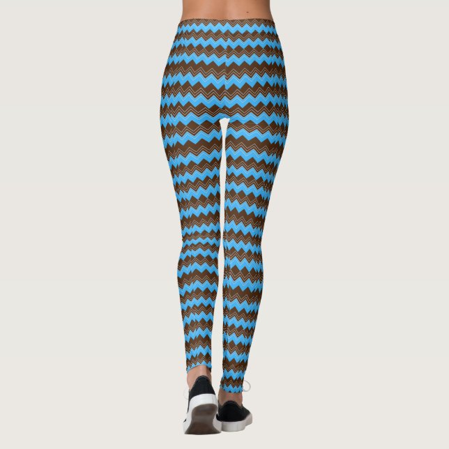 Classic Modern Blue And Black  Leggings (Back)