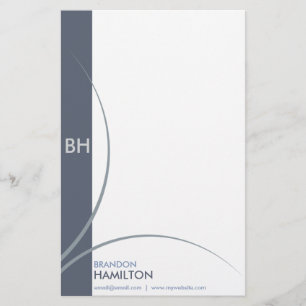 Classic Modern Blue Graphic Stationery