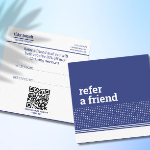 Classic Modern Blue Polka Dots Cleaning Services Referral Card