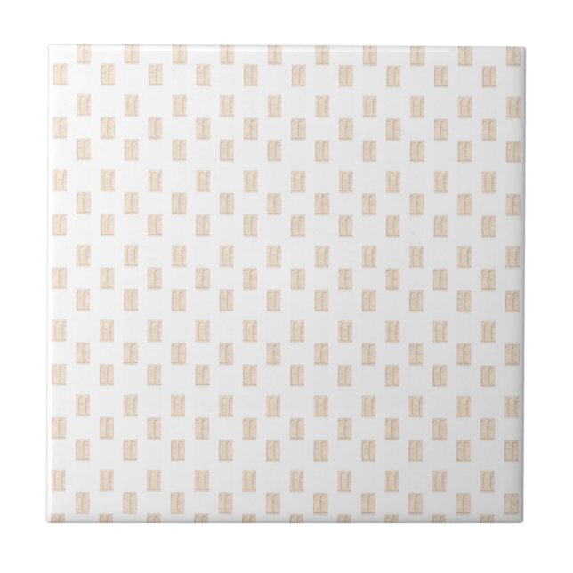 Classic Modern Ceramic Tile Beige & White Square (Front)