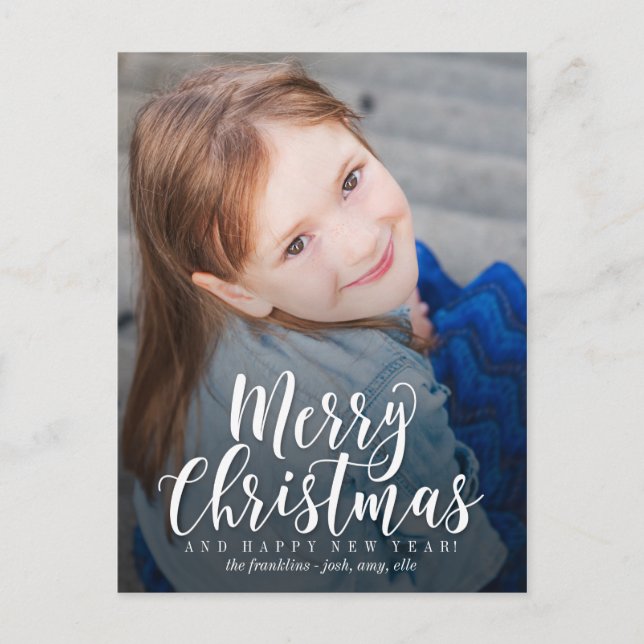 Classic Modern Christmas Holiday Postcard (Front)