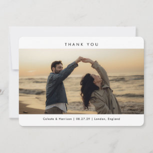Classic Modern Couple Photo Wedding Rounded Thank You Card