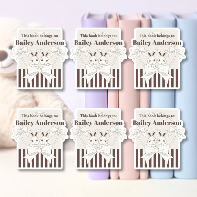 Classic Modern Cute Bunny Bookplate (Creator Uploaded)