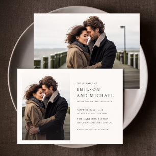 Classic Modern Elegant 2 Photo Wedding Invitation