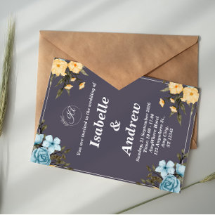 Classic Modern Elegant Minimalist Wedding Photo Invitation