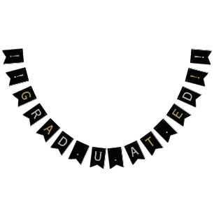Classic Modern Graduated, Silver & Gold on Black Bunting