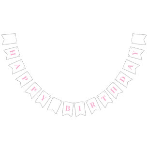 Classic Modern Happy Birthday Light Pink Message Bunting