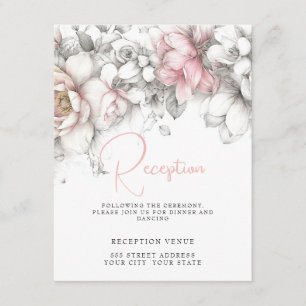 Classic Modern Ivory and Blush Floral  Enclosure Card