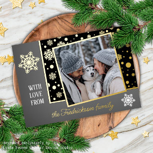 Classic Modern Love Seasons Greetings Gold