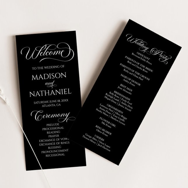 Classic Modern Minimal Minimalist Elegant Wedding Programme (Creator Uploaded)