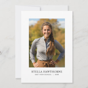 Classic Modern Minimal Photo Graduation Announcement