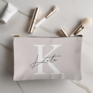 Classic Modern Monogram Bridesmaid Gift Accessory Pouch