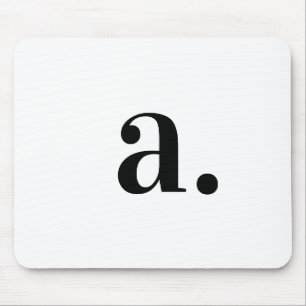 Classic Modern Monogram White Minimalist  Mouse Pad