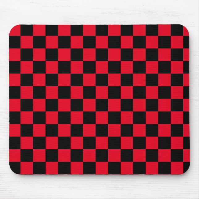 Classic Modern Red and Black chequered pattern Mouse Pad (Front)