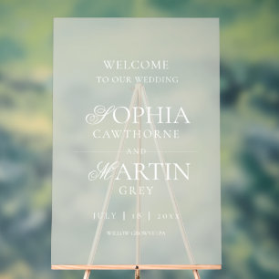 Classic Modern Sage Green Welcome to our Wedding Acrylic Sign