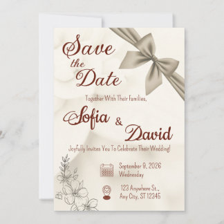 Classic Modern Save the Date Card