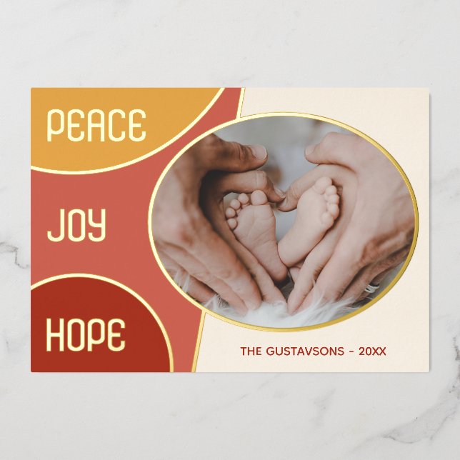 Classic Modern Seasons Greetings Gold (Front)