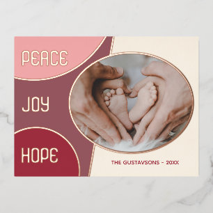 Classic Modern Seasons Greetings Gold Foil Holiday