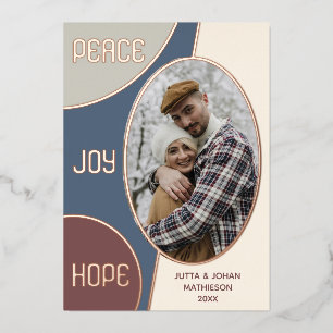 Classic Modern Seasons Greetings Rose Gold