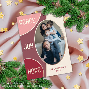 Classic Modern Seasons Greetings Rose Gold