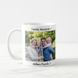 Classic Modern Two Photo Minimalist Family Keepsak Coffee Mug
