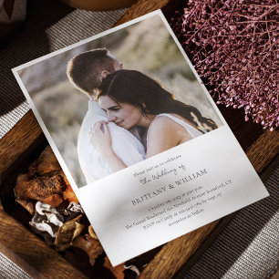 Classic Modern Wedding Invitation with Full Photo