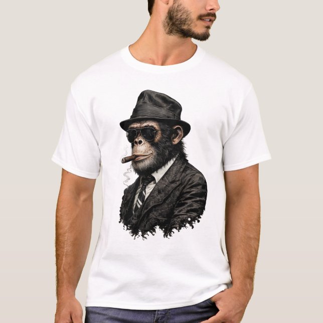 Classic Monkey Suit T-Shirt – Vintage Style Design (Front)