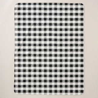 Classic Monochrome Check Sherpa Blanket