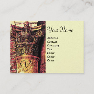 CLASSIC MONOGRAM 2 bright red yellow,platinum Business Card
