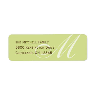 Classic Monogram Address Labels - Lime