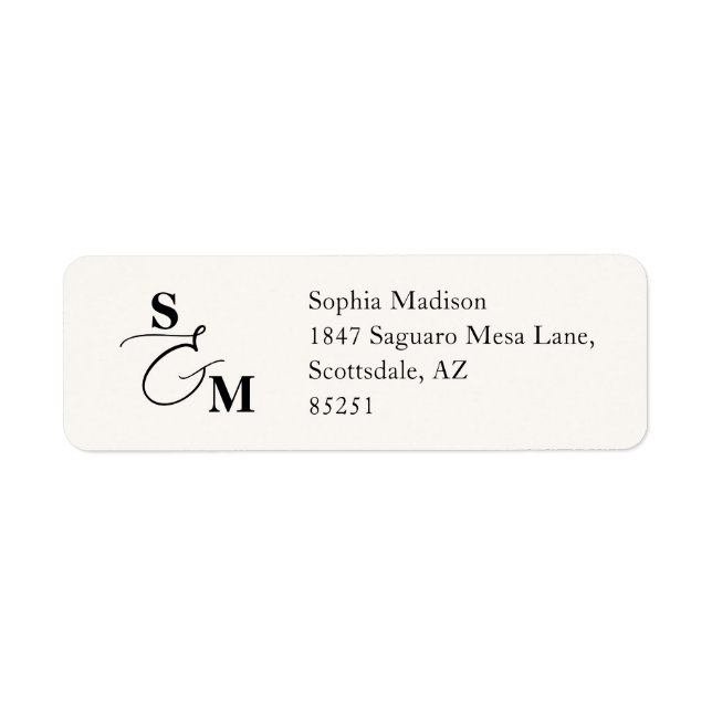 Classic Monogram Ampersand Wedding Return Address (Front)