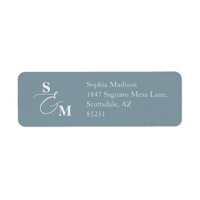 Classic Monogram Ampersand Wedding Return Address (Front)