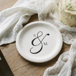 Classic Monogram Ampersand Wedding White Paper Plate<br><div class="desc">Serve up style with every slice. These custom paper plates prove that convenience doesn't have to mean compromising on elegance. The design features your couple's monogram as a sophisticated centerpiece, pairing strong, timeless serif initials with a romantic, classic script ampersand. This beautiful typographical contrast adds a touch of polished refinement...</div>