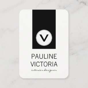 Classic Monogram / Black Accent Business Card