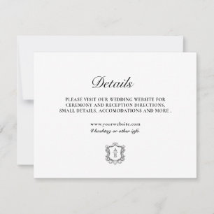 Classic Monogram Black and White Enclosure Card