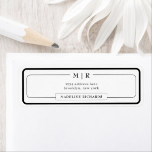 Classic Monogram Black Border Address