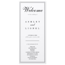 Classic Monogram Black & White Simple Wedding