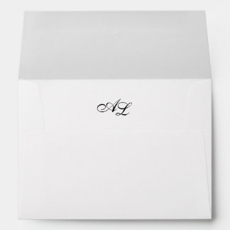 Classic Monogram Black & White Traditional Wedding Envelope