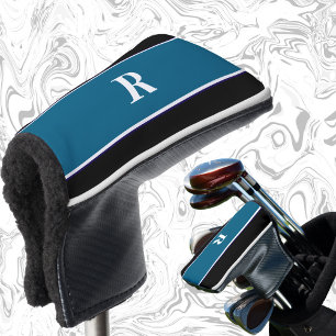 Classic monogram block colours gift for golfer  golf head cover