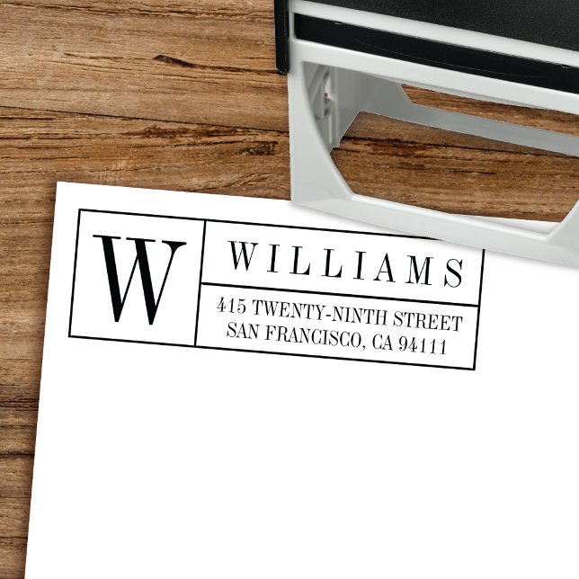 Classic Monogram Box Self-Inking Return Address Stamp (Creator Uploaded)