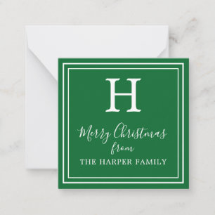 Classic Monogram Christmas Gift Enclosure Cards