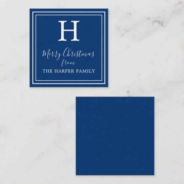 Classic Monogram Christmas Gift Enclosure Cards (Front/Back)