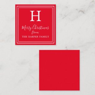 Classic Monogram Christmas Gift Enclosure Cards