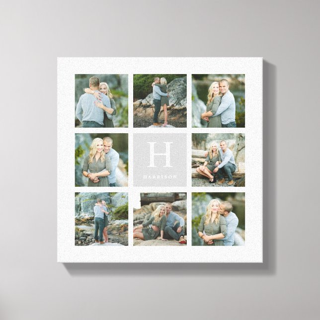 Classic Monogram Collage Canvas Print (Front)