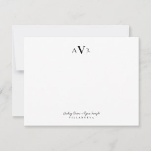Classic Monogram Couple Initials Custom Wedding Card