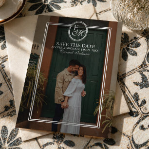 Classic Monogram Crest Photo Save the Date