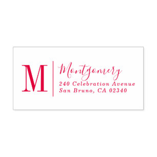 Classic Monogram Custom Script Return Address Self-inking Stamp