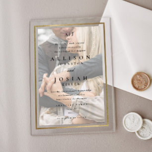 Classic Monogram Elegant Photo Wedding Acrylic Invitations